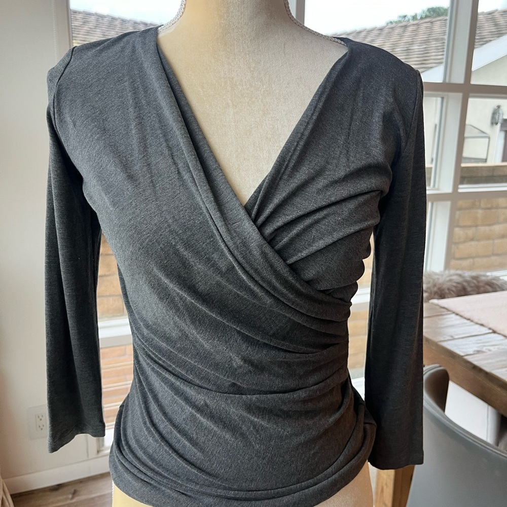 MaxMara Charcoal Wrap Blouse